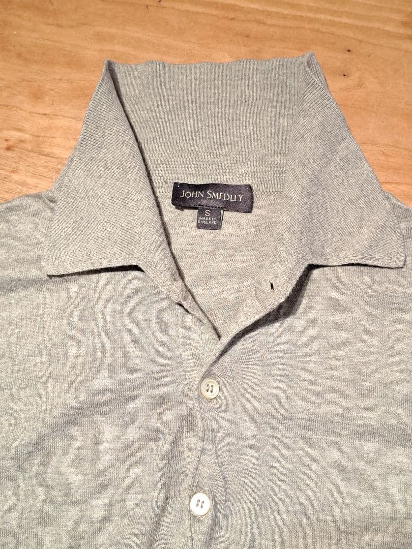 JOHN SMEDLEY グレー コットン ポロシャツ
