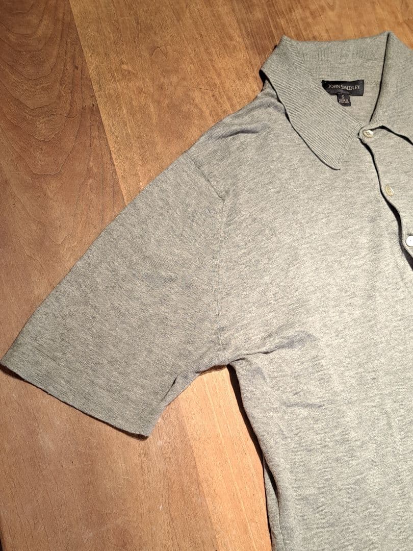 JOHN SMEDLEY グレー コットン ポロシャツ