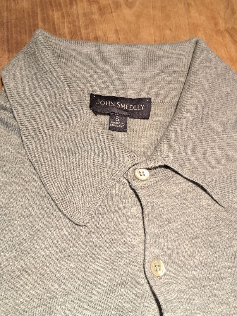 JOHN SMEDLEY グレー コットン ポロシャツ