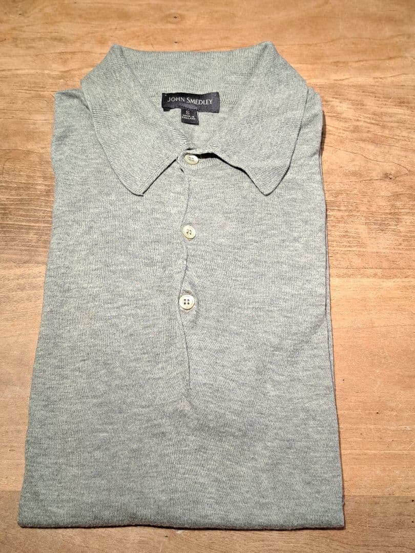 JOHN SMEDLEY グレー コットン ポロシャツ