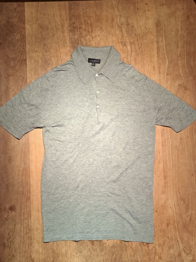 JOHN SMEDLEY グレー コットン ポロシャツ