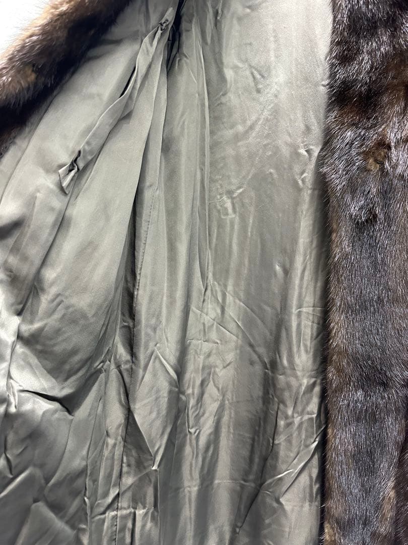 SAGA MINK ブラウン毛皮ロングコート