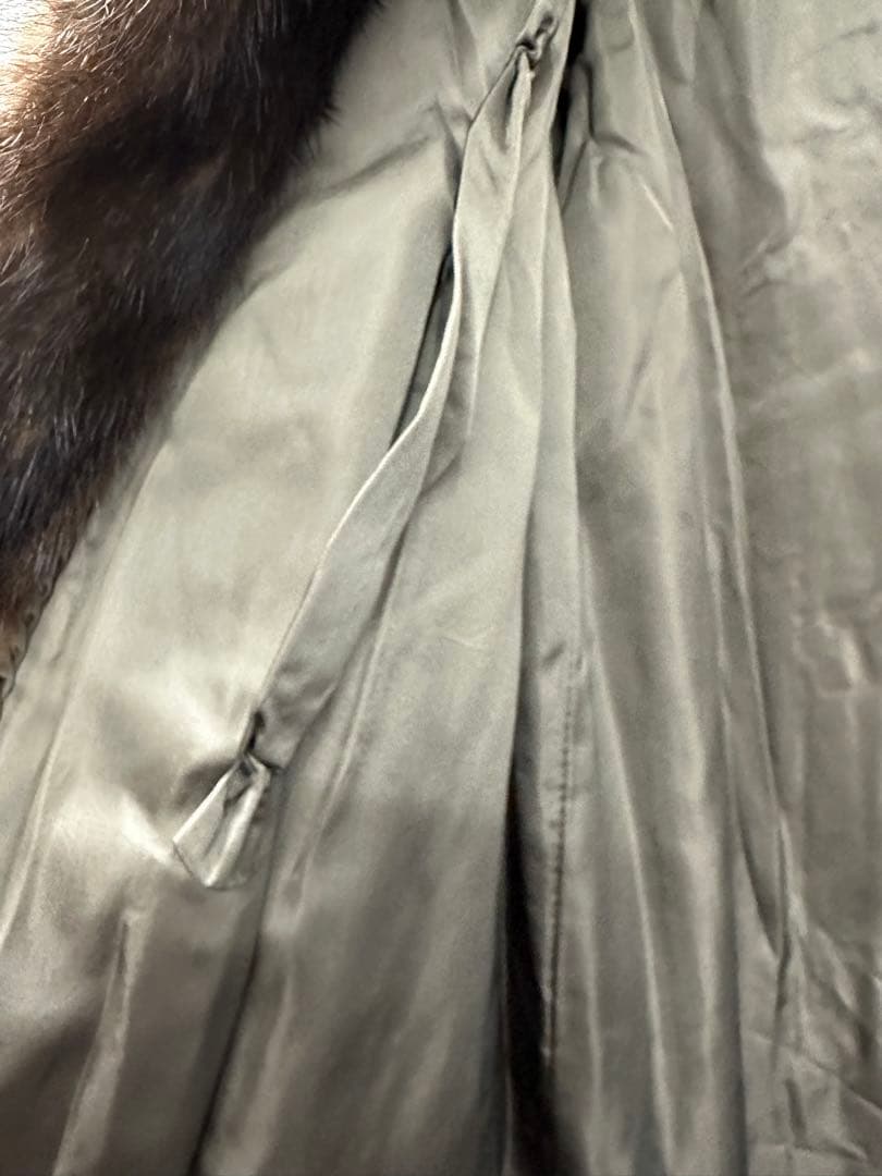 SAGA MINK ブラウン毛皮ロングコート