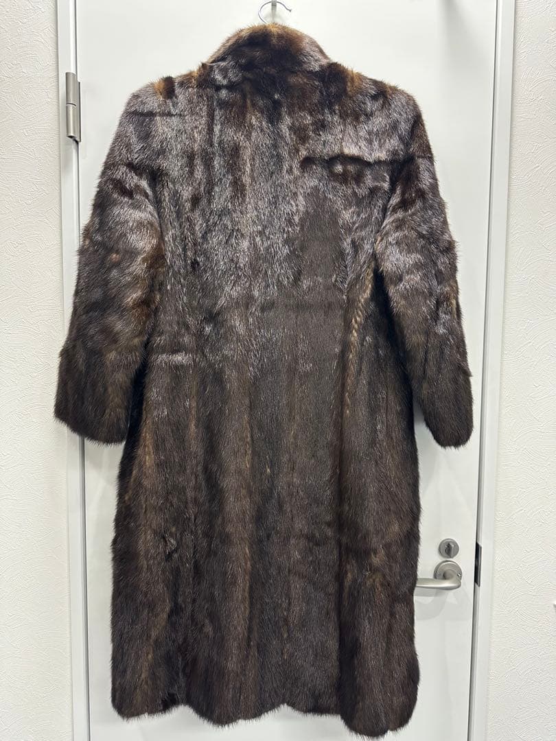 SAGA MINK ブラウン毛皮ロングコート