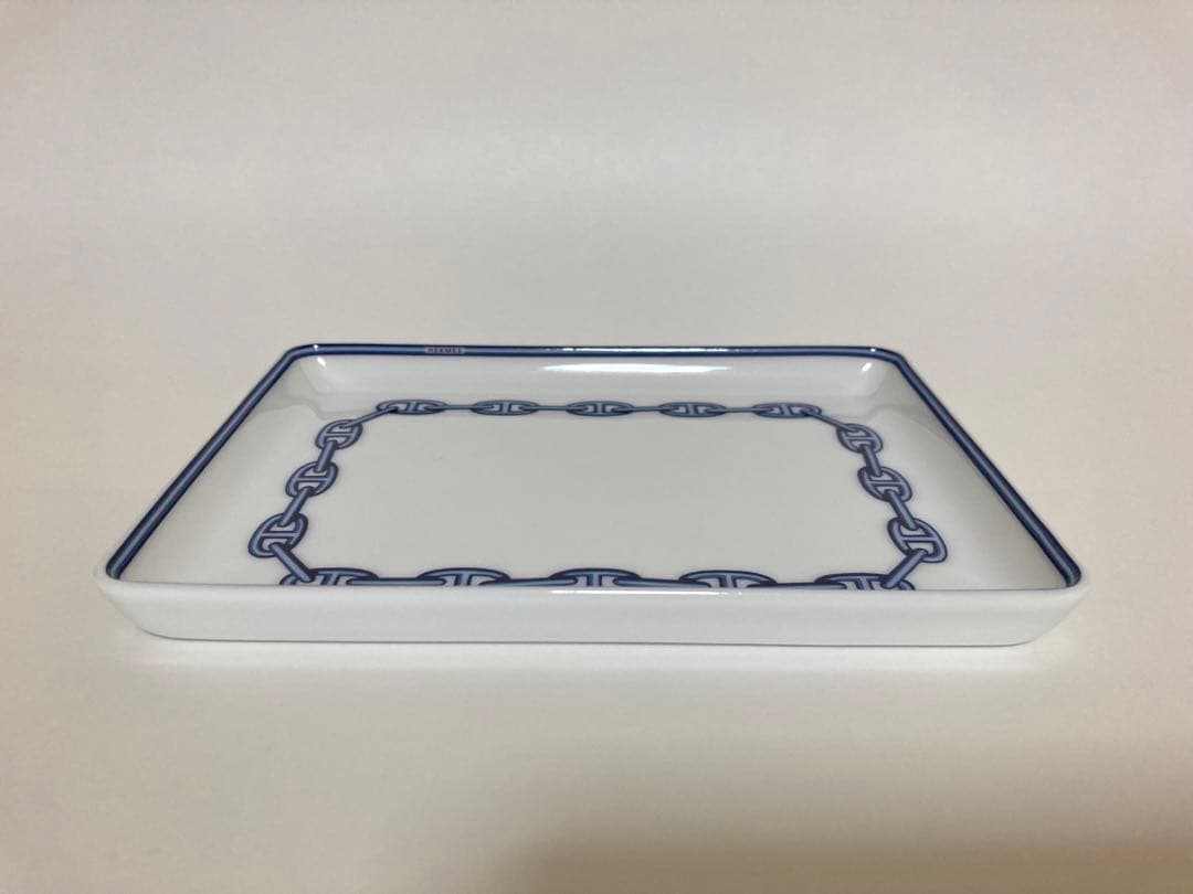 エルメス　シェーヌダンクル　スクエアプレートHERMES陶器トレイ　ブランド食器