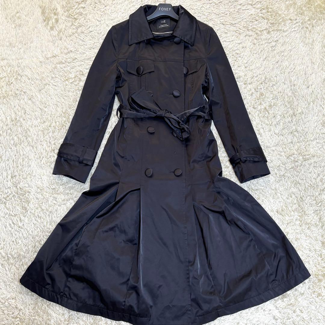 大きいサイズ　極希少　美品　23区　Aライン　ベルト　トレンチコート　フリル　L