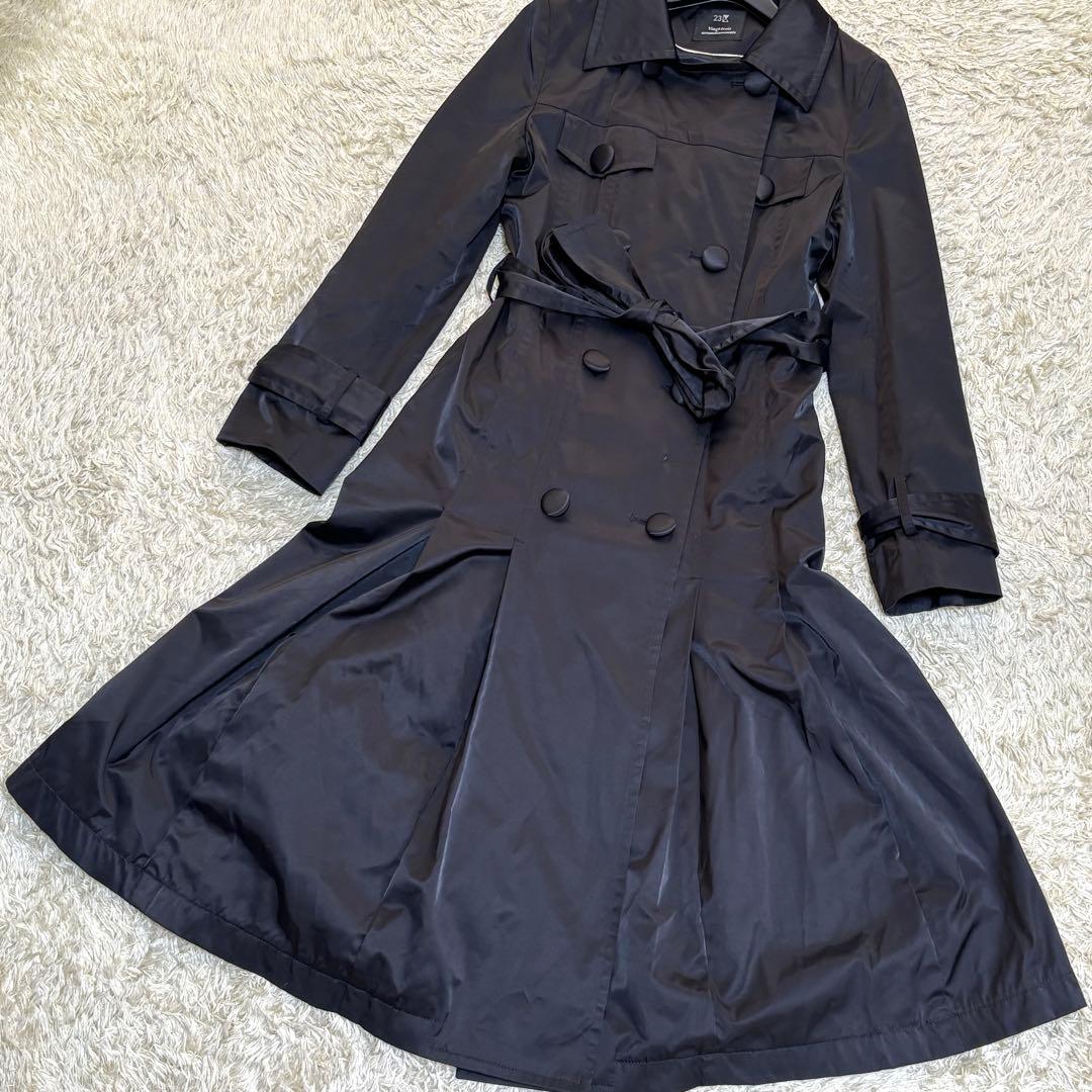 大きいサイズ　極希少　美品　23区　Aライン　ベルト　トレンチコート　フリル　L