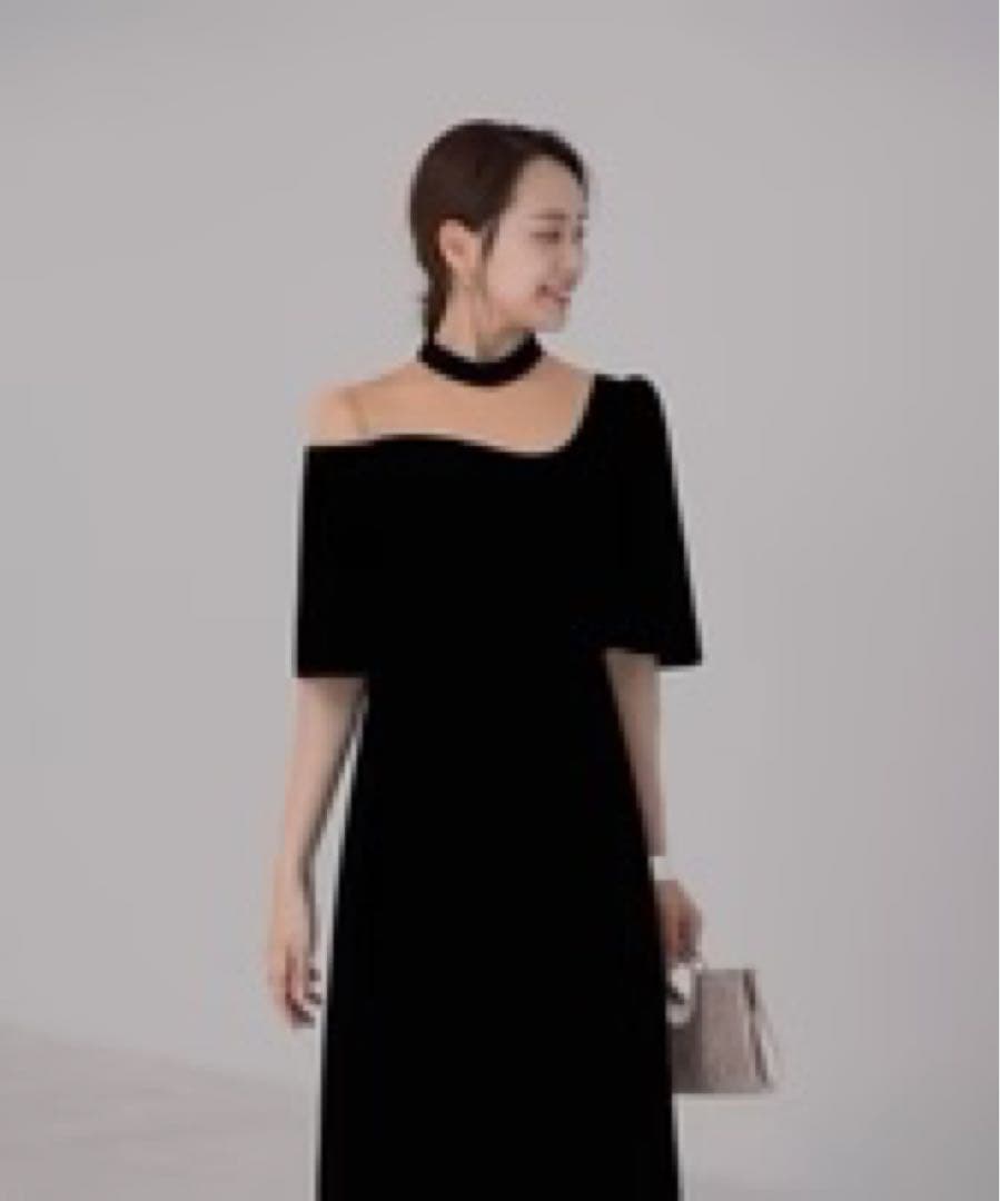 LEJA シアーベロアIラインワンピースドレス