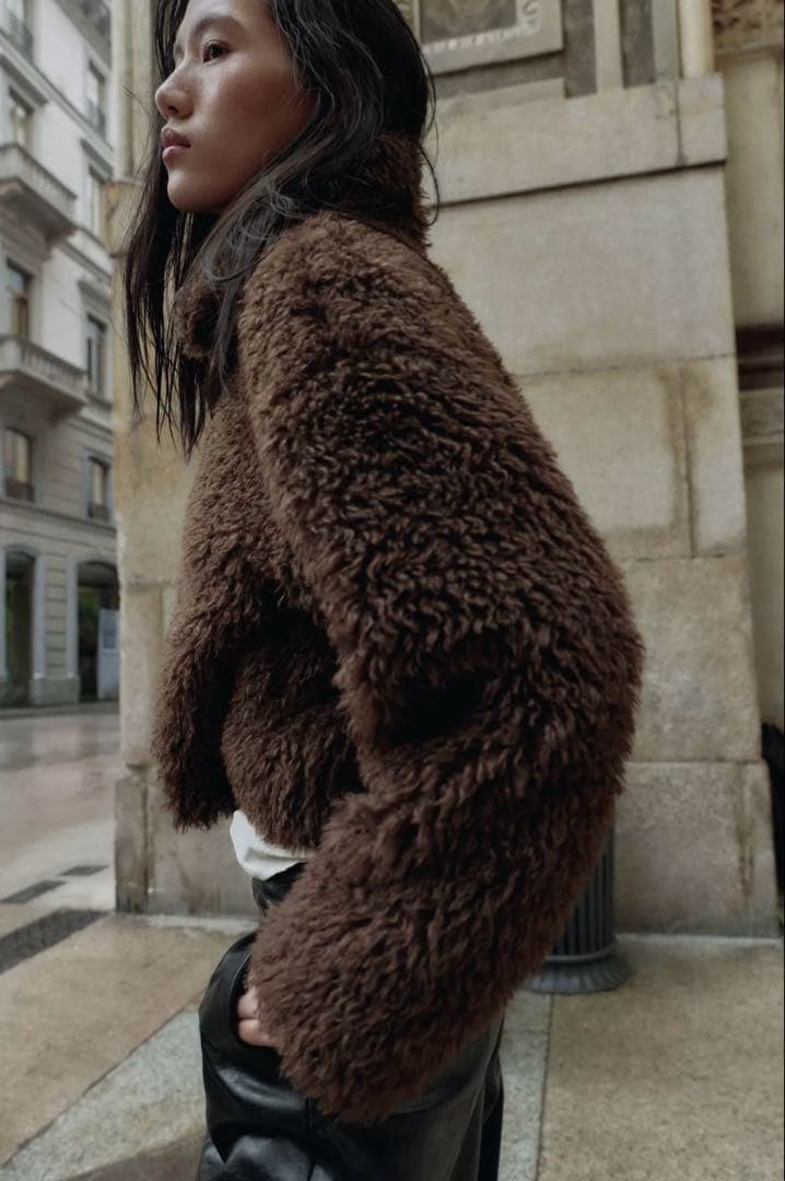 最終値下げ！ ZARA アウター ダークブラウンXS サイズ表示5枚目