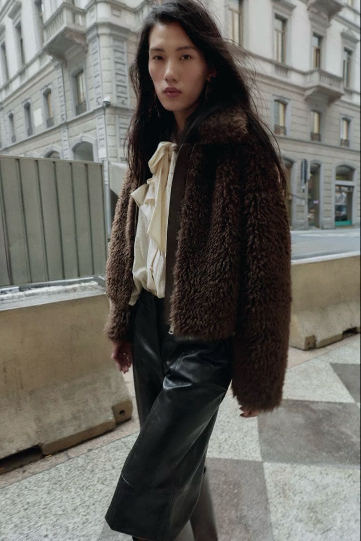 最終値下げ！ ZARA アウター ダークブラウンXS サイズ表示5枚目