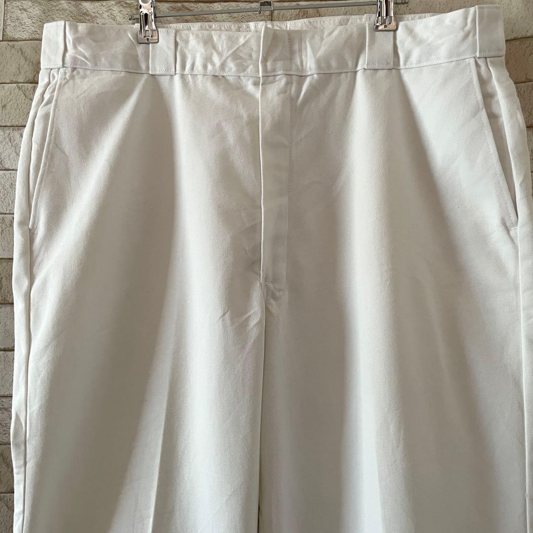 ディッキーズ USA製 ワークパンツ 刺繍 ホワイト 38×32