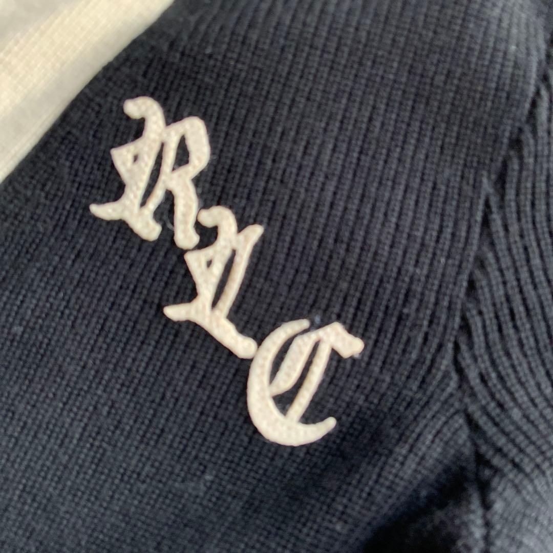 ラルフローレン　カシミヤ混ウール　ロングニットワンピース S黒×アイボリー