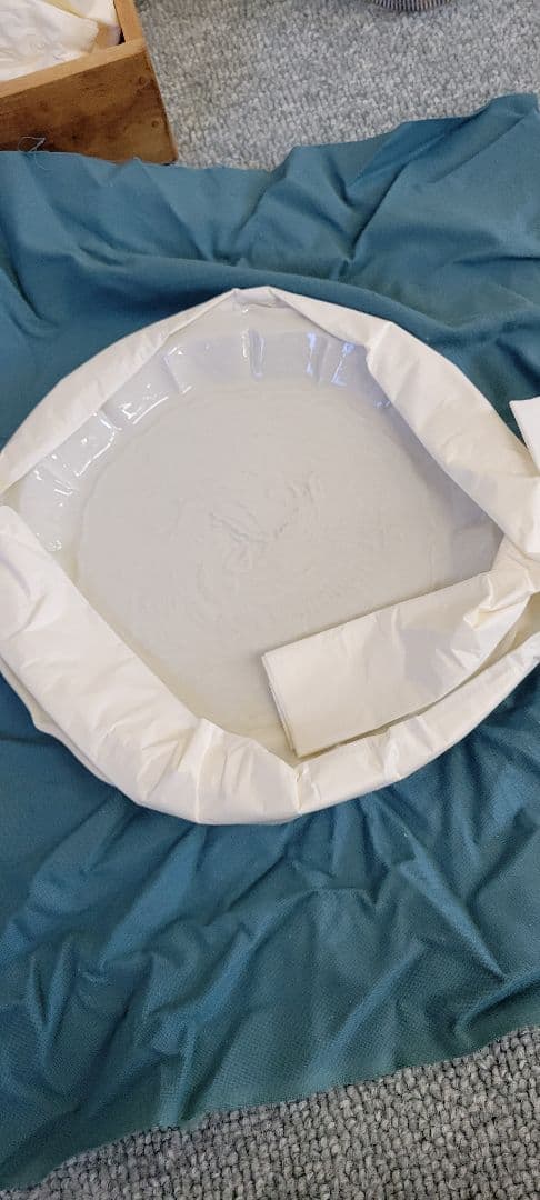 川瀬竹志造　白磁花鳥文皿　作家物