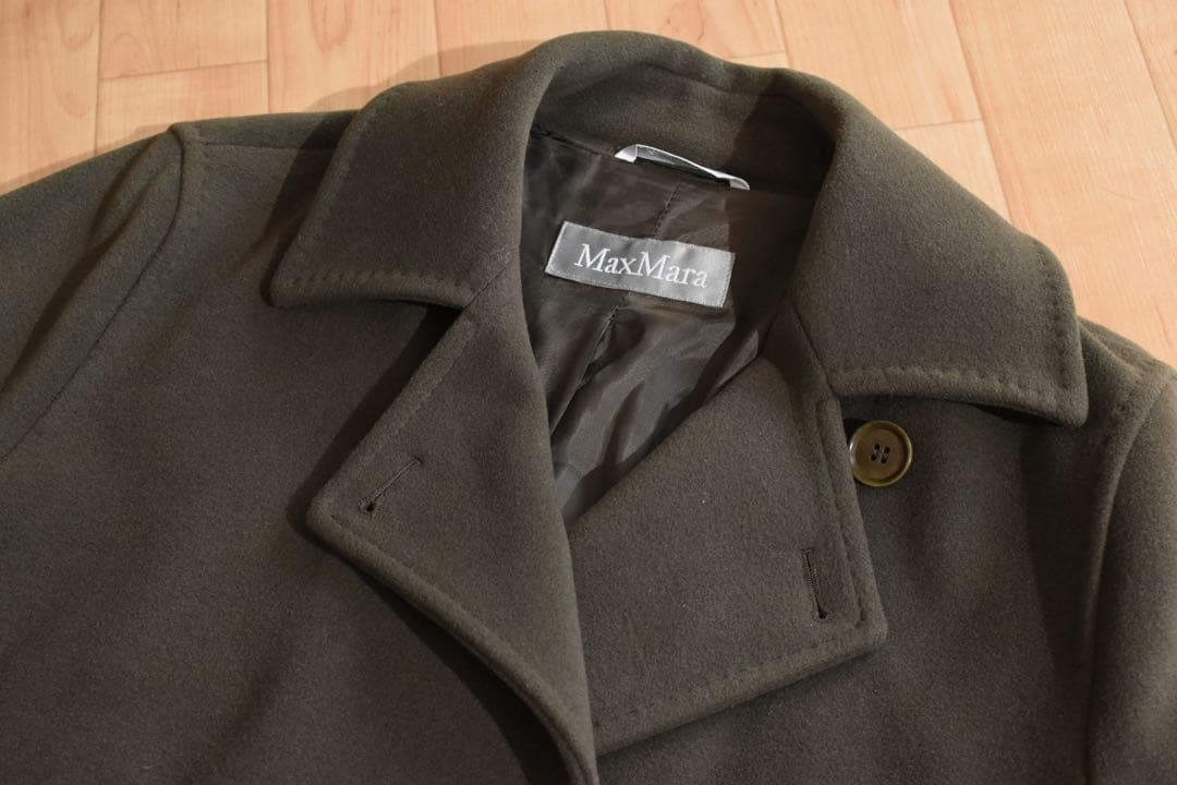 【MaxMara/マックスマーラ】白タグ ウールコート　カーキ