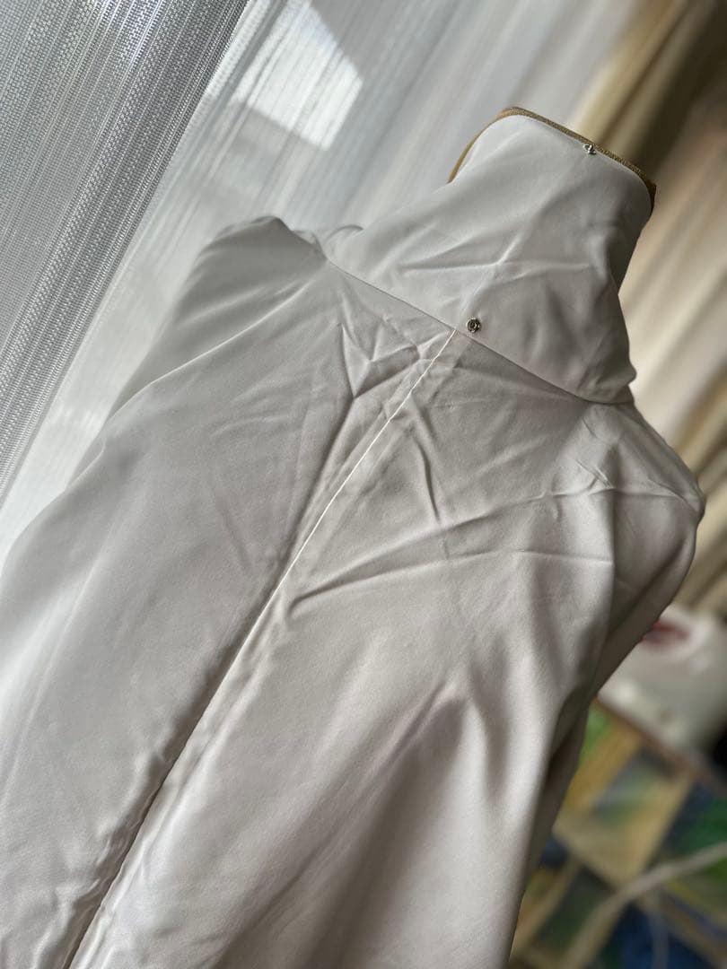 付け下げ訪問着 辛子色 正絹 高級ちりめん素材に汕頭刺繍 単品