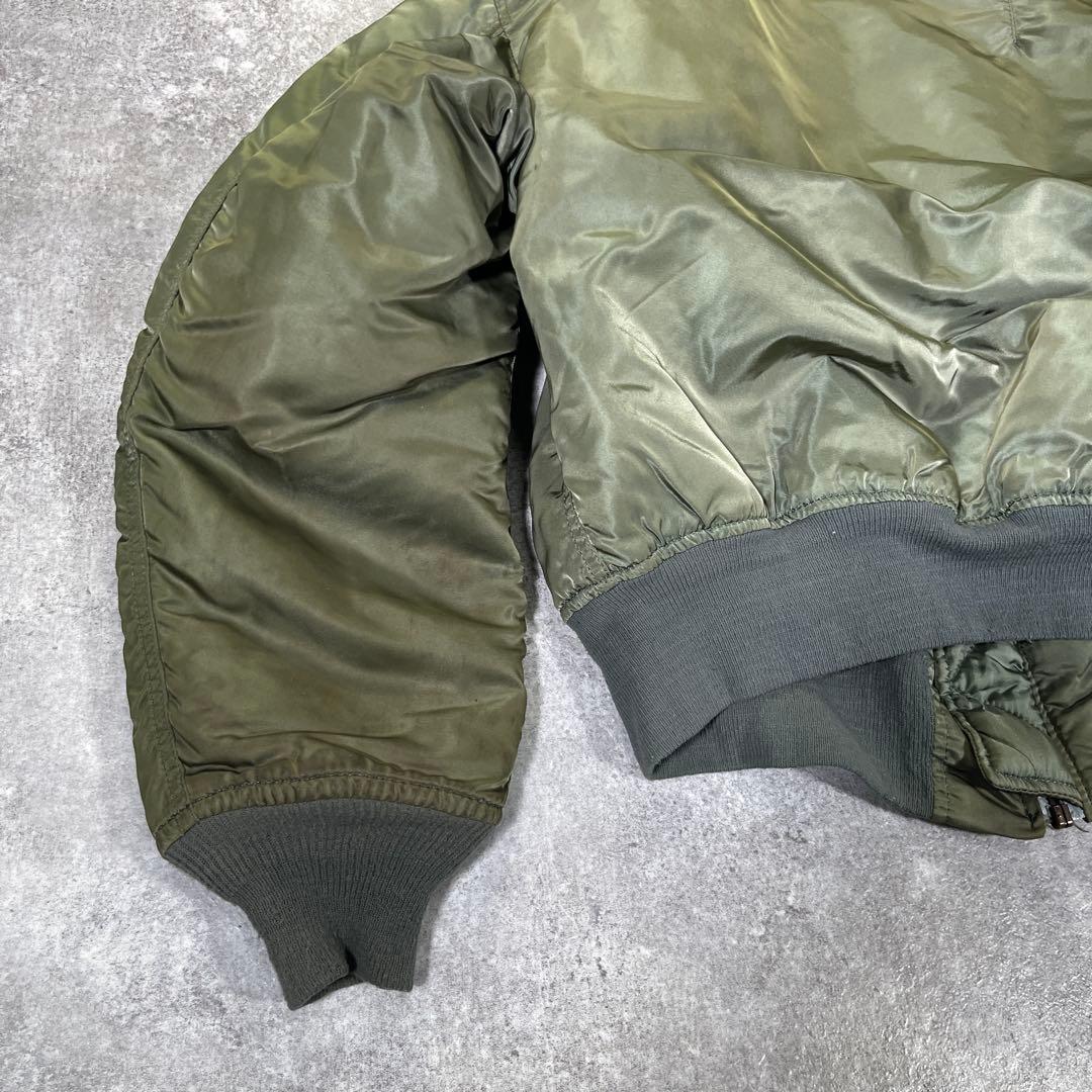 90s USA製　アルファ　ワッペン　MA-1 L フライトジャケット　米国製