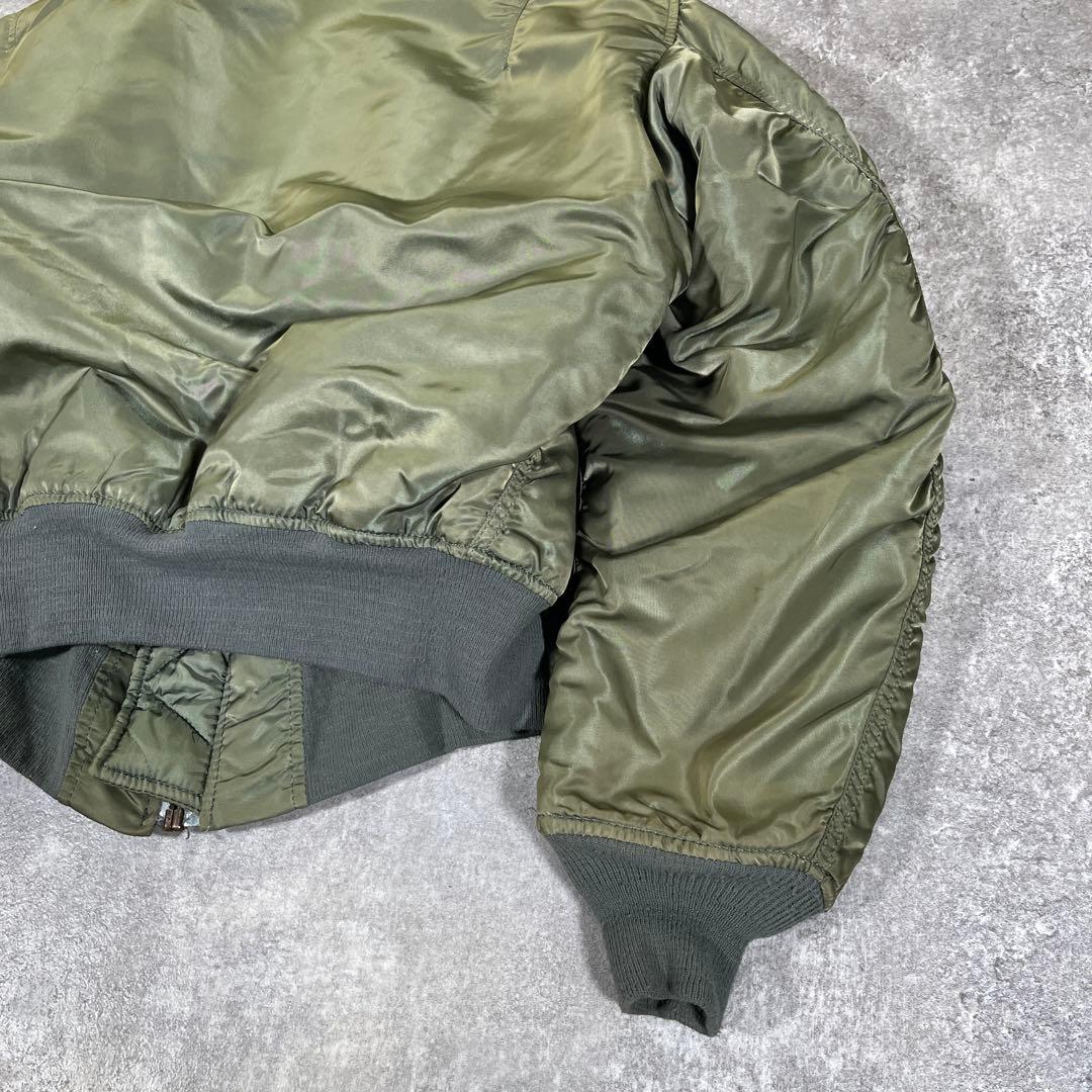 90s USA製　アルファ　ワッペン　MA-1 L フライトジャケット　米国製