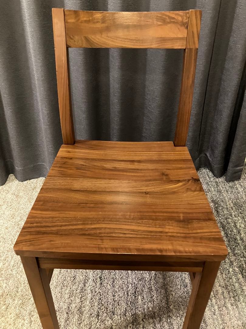 無印良品　無垢材チェア　ウォールナット　2脚セット　椅子のみ