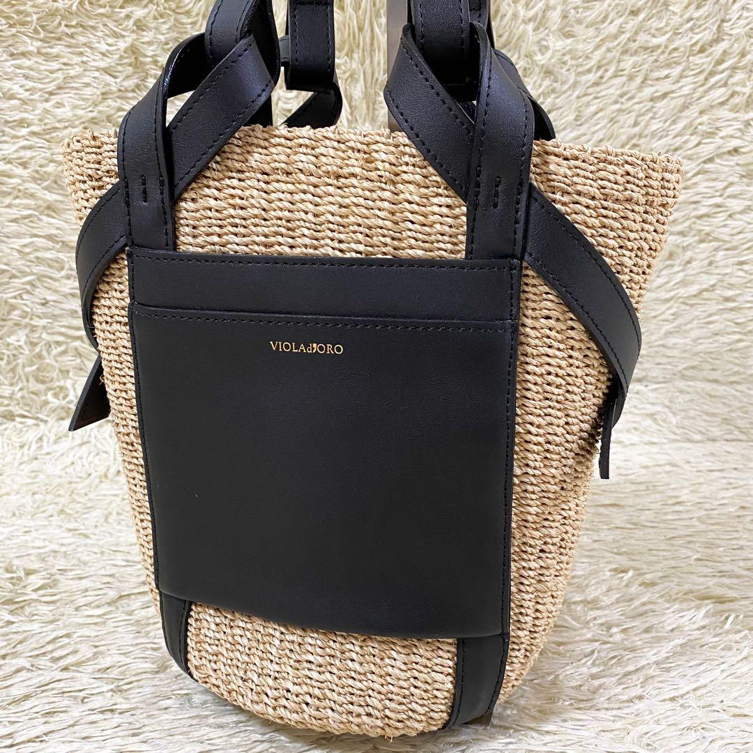 【未使用級】ヴィオラドーロ トートバッグ アバカ レザー