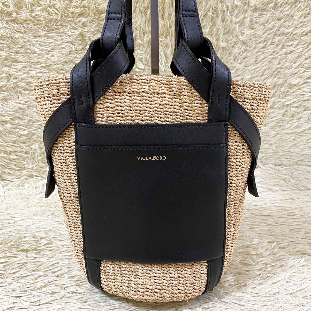 【未使用級】ヴィオラドーロ トートバッグ アバカ レザー