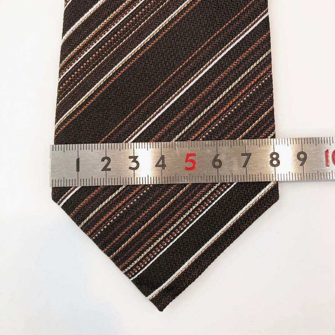 【新品】ポールスミス ネクタイ ストライプ柄 ブラウン系