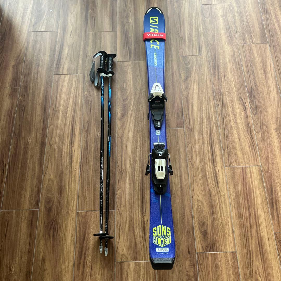 【値下げ】SALOMON S/RACE JR 120、ストックセット（子供用）