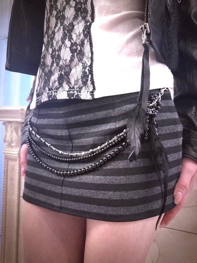 ボーダーミニスカート　stripe mini skirt