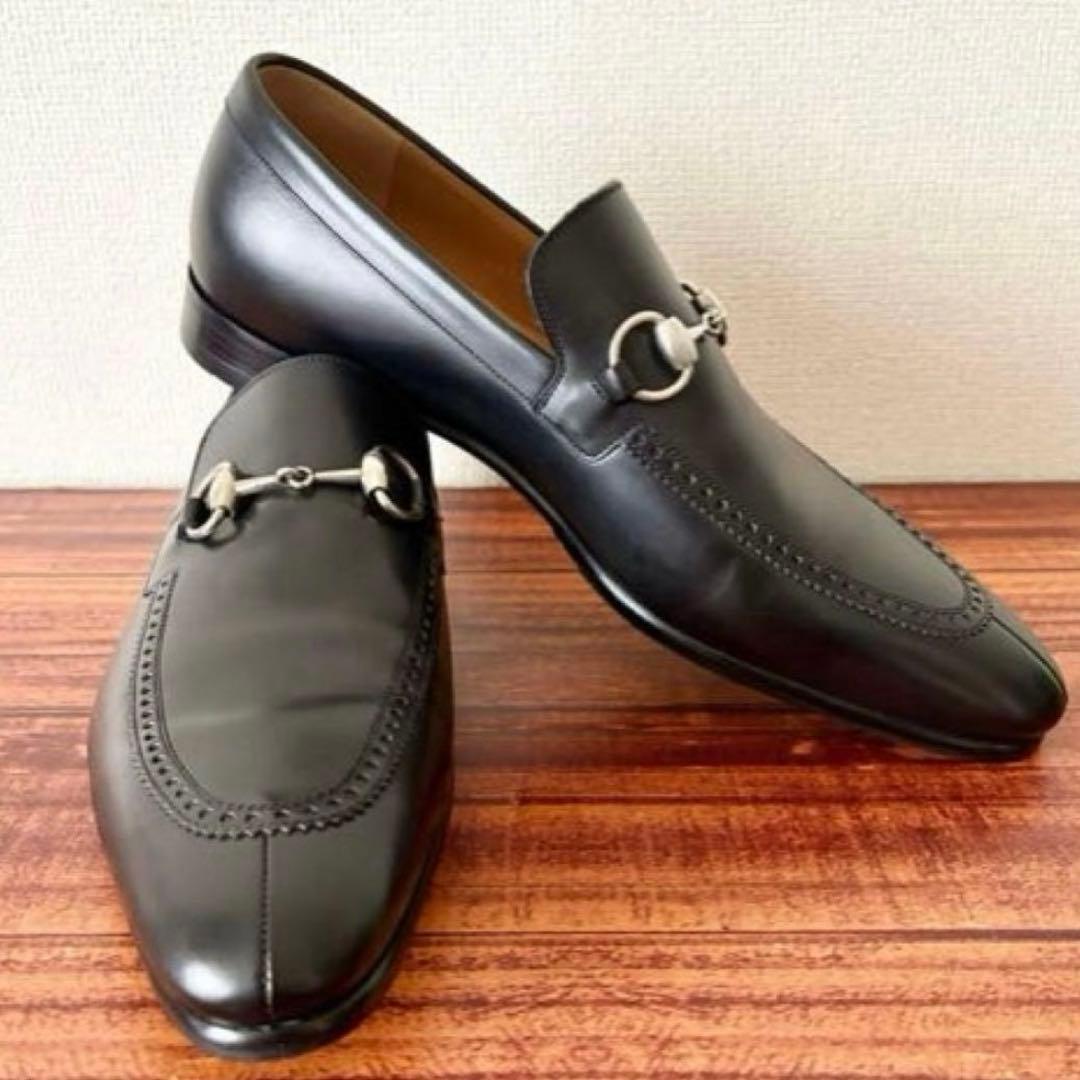 GUCCI グッチ ホースビットローファー 25.5cm メンズ ブラック 靴