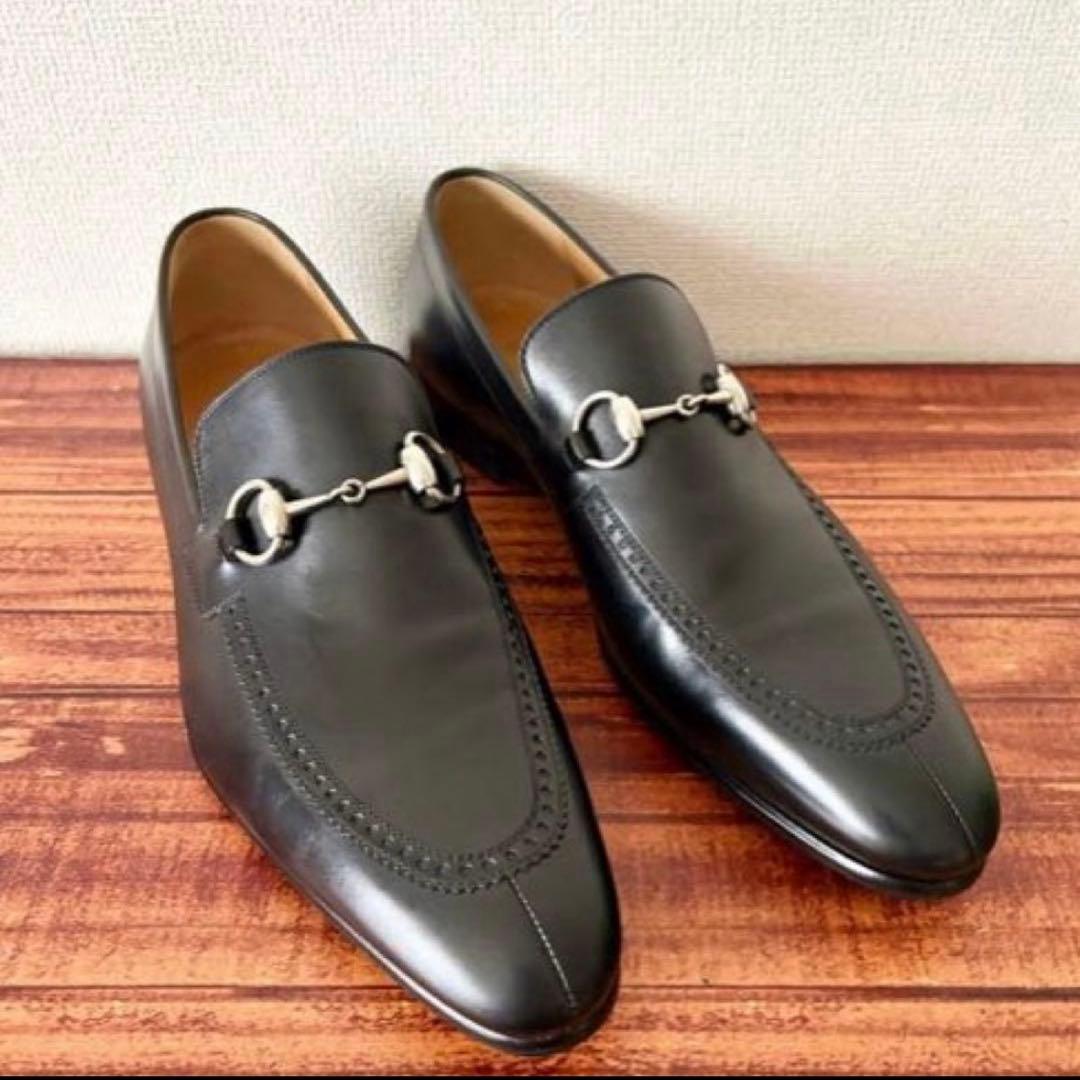 GUCCI グッチ ホースビットローファー 25.5cm メンズ ブラック 靴