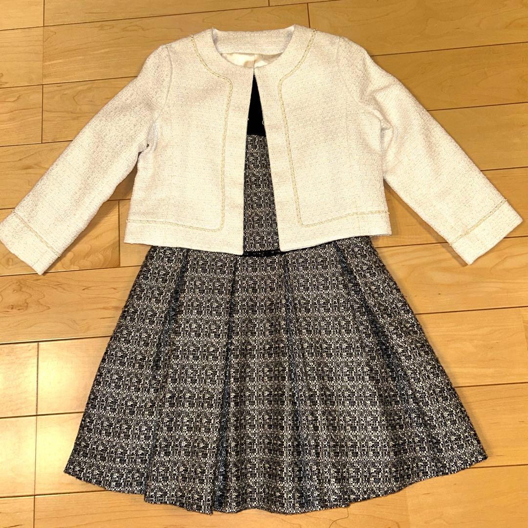 入学式 コムサエンジェル ワンピース120 ボレロ110 ツイード フォーマル