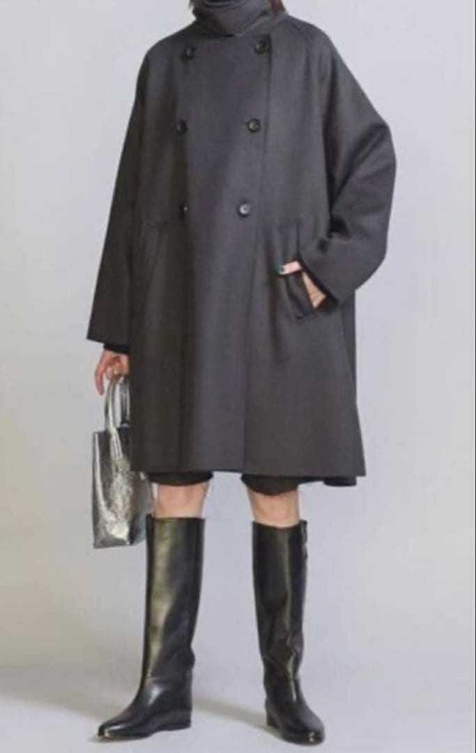 【美品✨】ビューティーアンドユース　ポンチョコート　グレー　春秋冬