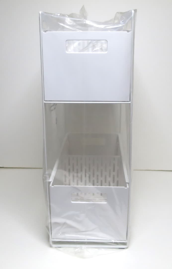 山崎実業　tower　2段式収納バスケット　2個セット　ホワイト　シンク下