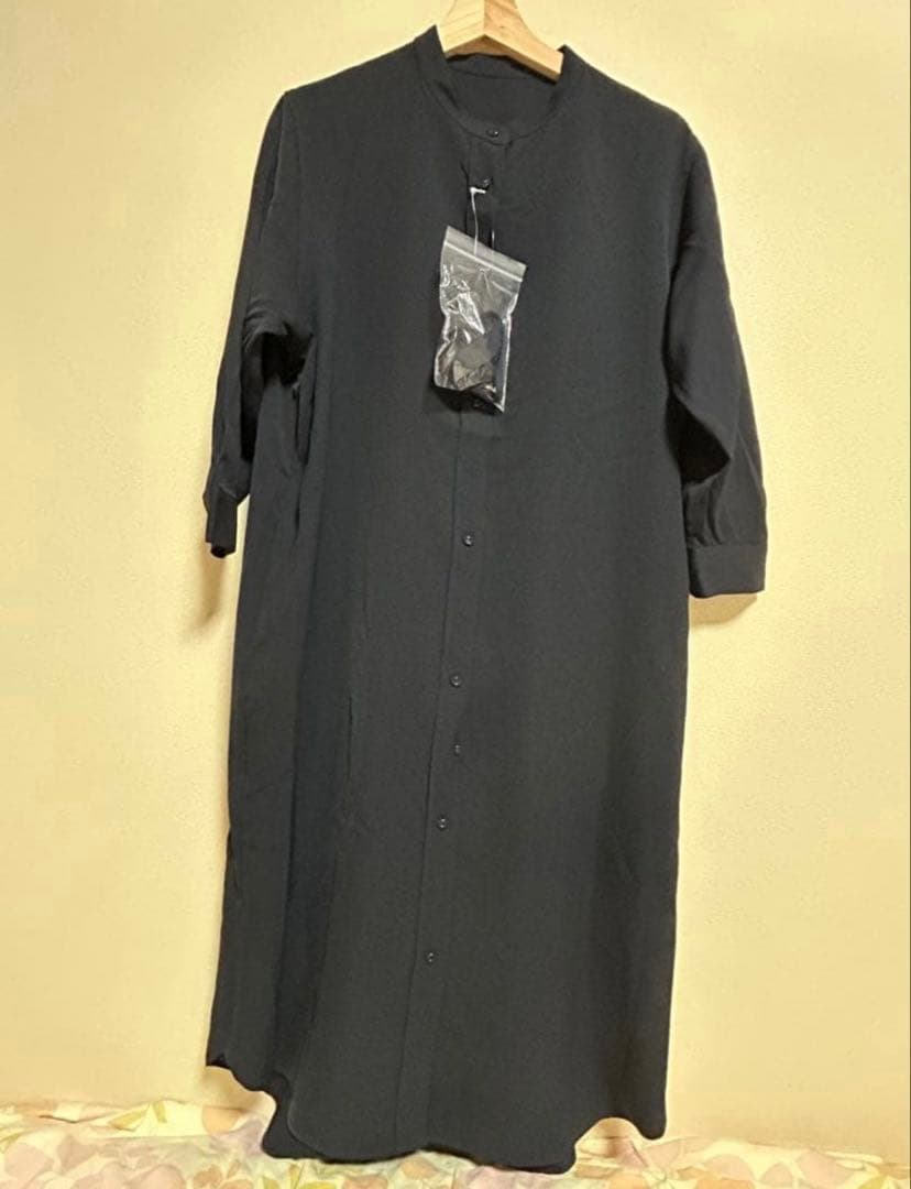 未使用品✨　SOEJU バンドカラーシャツワンピース M ネイビー