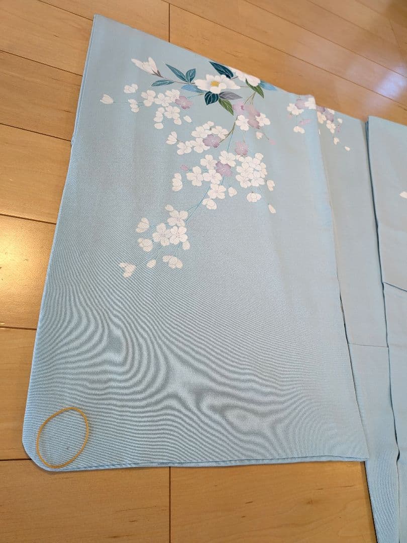 訪問着フルセット　作家物友禅　薄水色　高級袋帯　結婚式　入学式　　訪問着セット