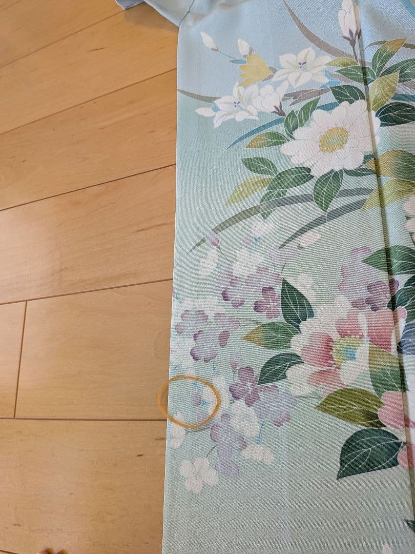 訪問着フルセット　作家物友禅　薄水色　高級袋帯　結婚式　入学式　　訪問着セット