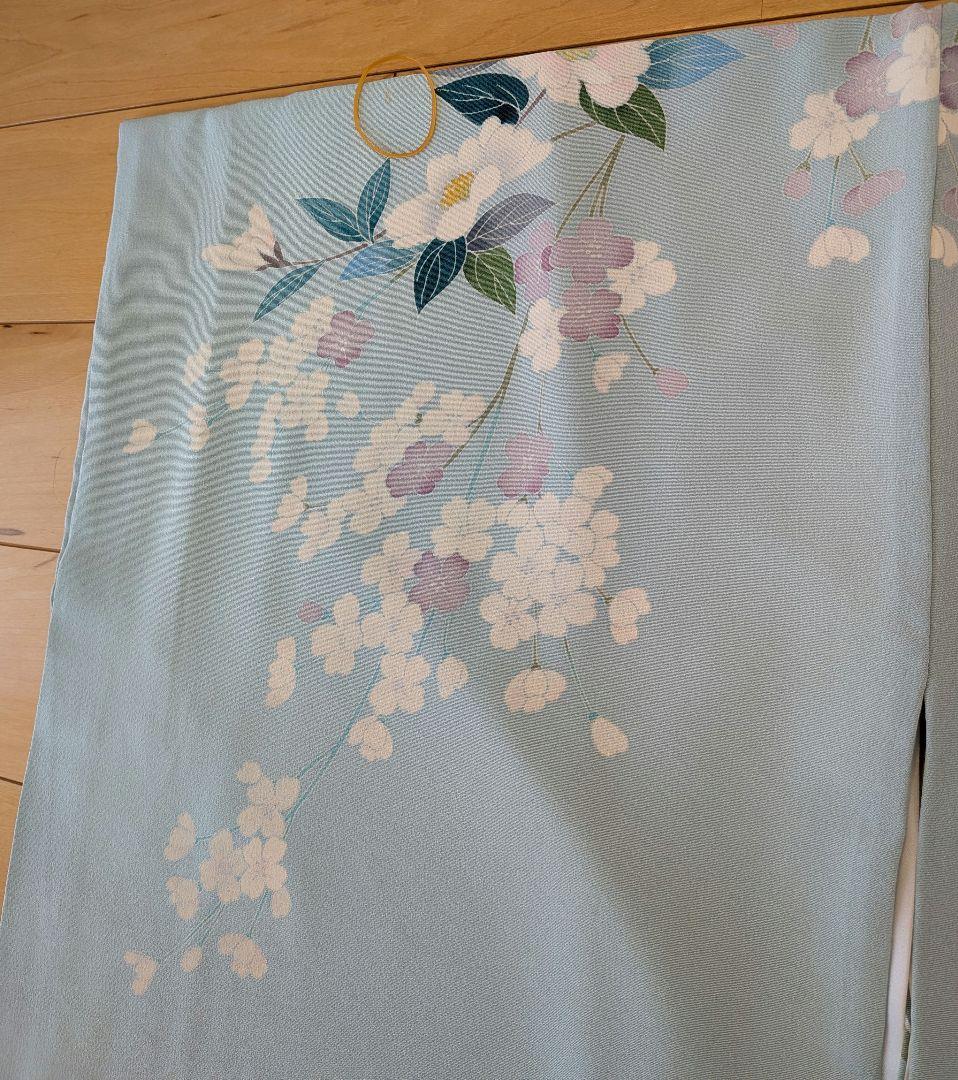 訪問着フルセット　作家物友禅　薄水色　高級袋帯　結婚式　入学式　　訪問着セット