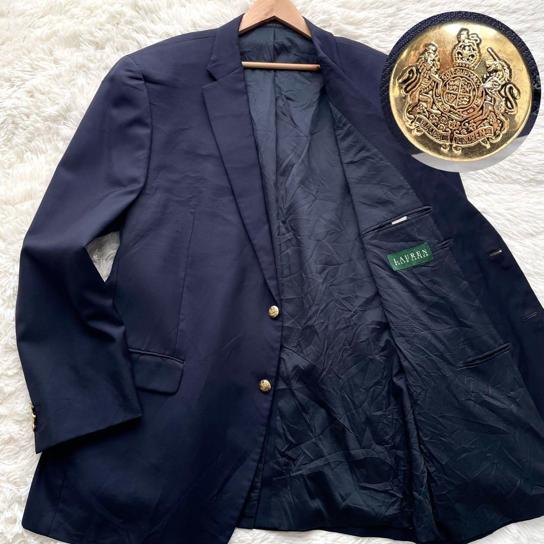 特大XXLサイズ相当✨ラルフローレン　テーラードジャケット　紺ブレ　金ボタン