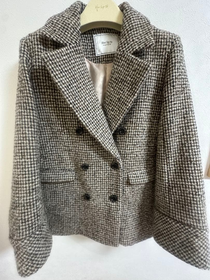 ジャケット・アウター herlipto Hemingway Check Tweed Jacket