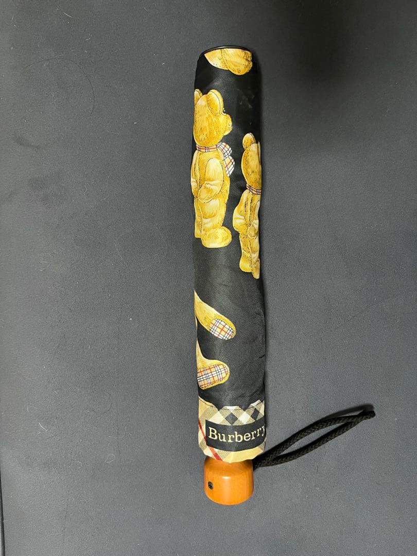 Burberrys クマ柄 折りたたみ傘 ブラック