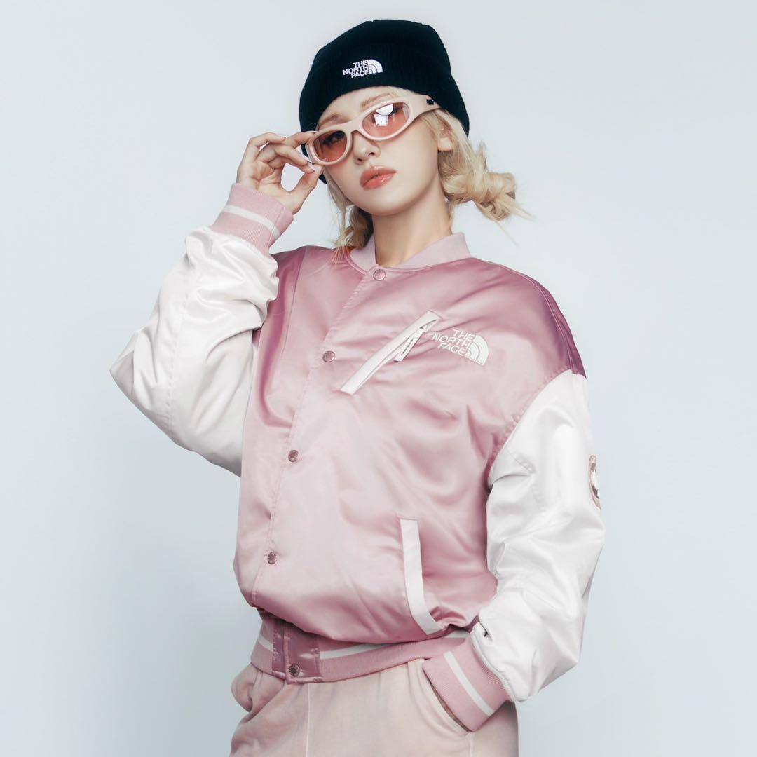 ノースフェイス PLAYER VARSITY JACKET ピンク色 M