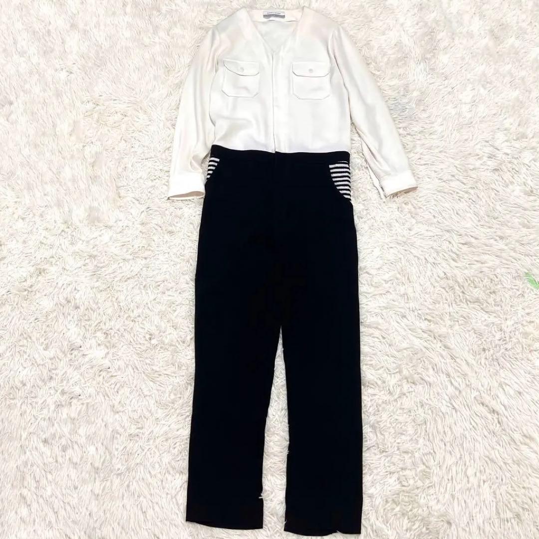 YM様　　ボーダーアットバルコニー　オーバーオール　 オールインワン　38