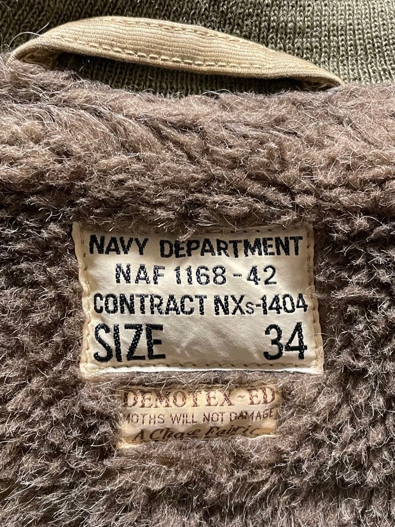 希少 実物復刻 デッキジップ 40s USCG 34 汚れ アルパカ