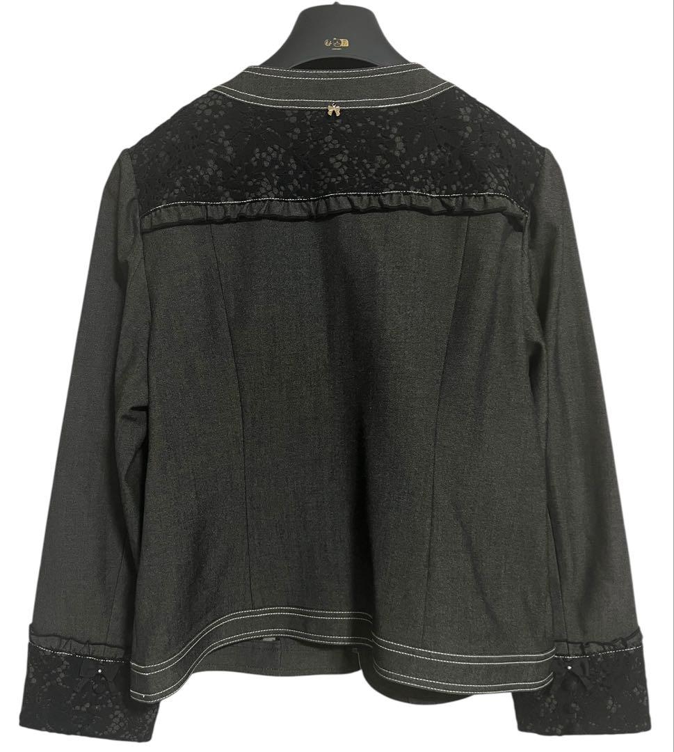 未使用タグ付♡ スーパービューティー 大きいサイズ 近年♡ ノーカラージャケット