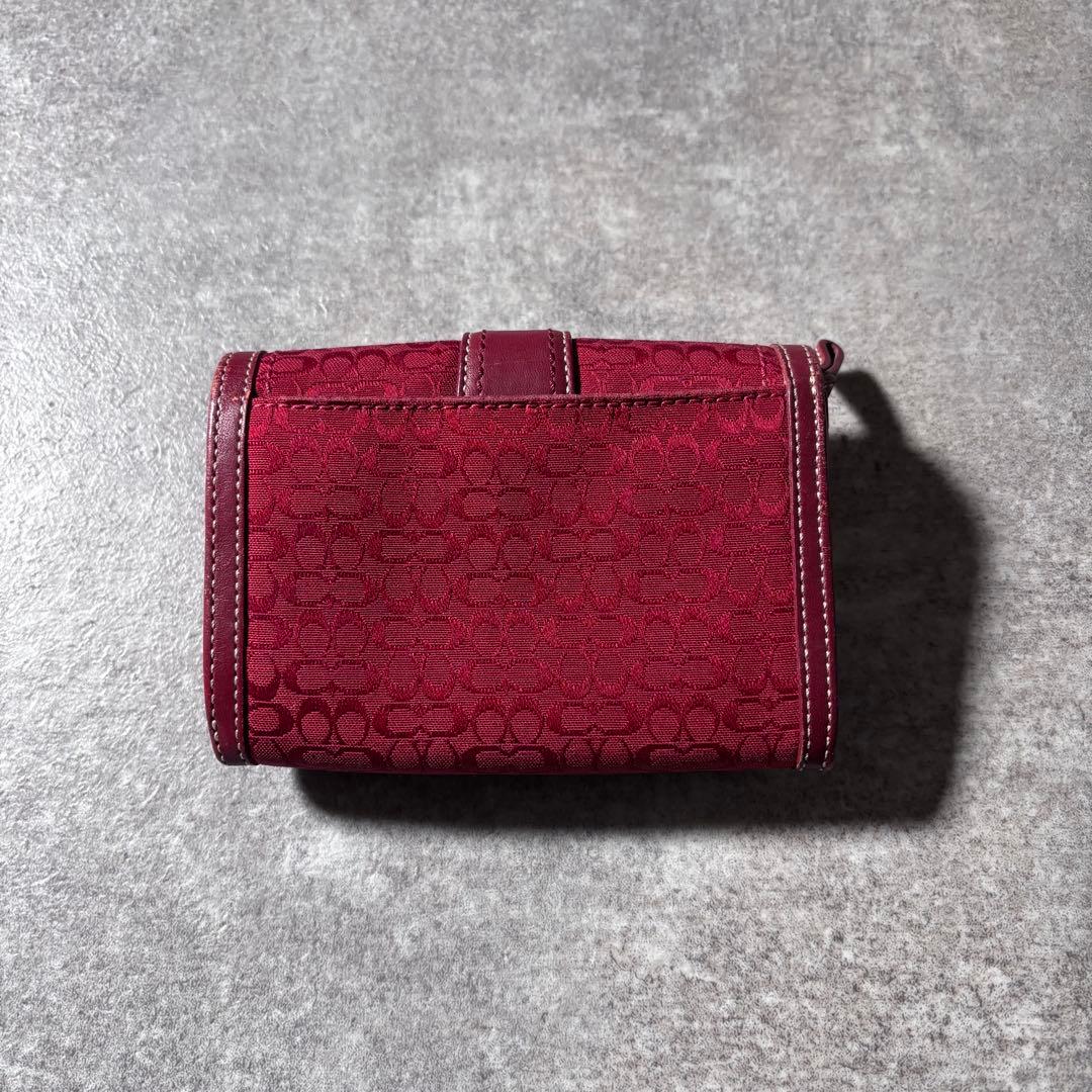 小物 Coach Red Canvas Signature Wallet