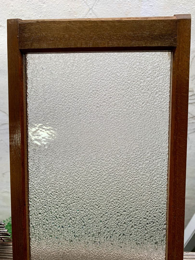 ☆【ダイヤガラス】引戸食器棚 水屋箪笥 昭和レトロ アンティーク 5段 木製