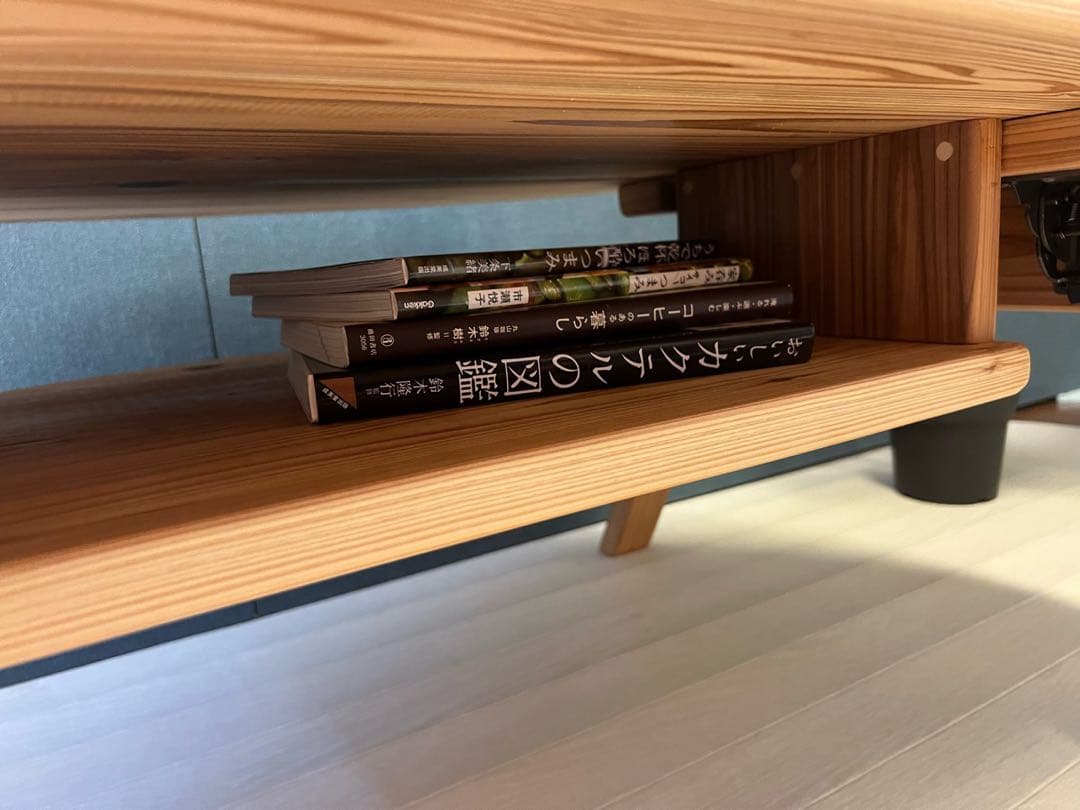 【送料無料】 ローテーブル 半円 収納付き90cm 60cm 杉 折り畳み脚