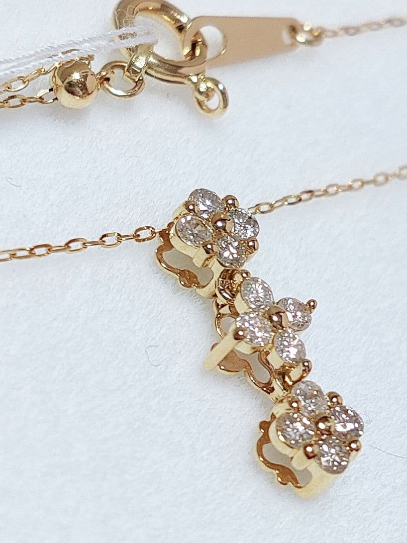 同梱 専用 新作 k18YG 天然ダイヤモンド 0.20ct 2wayネックレス