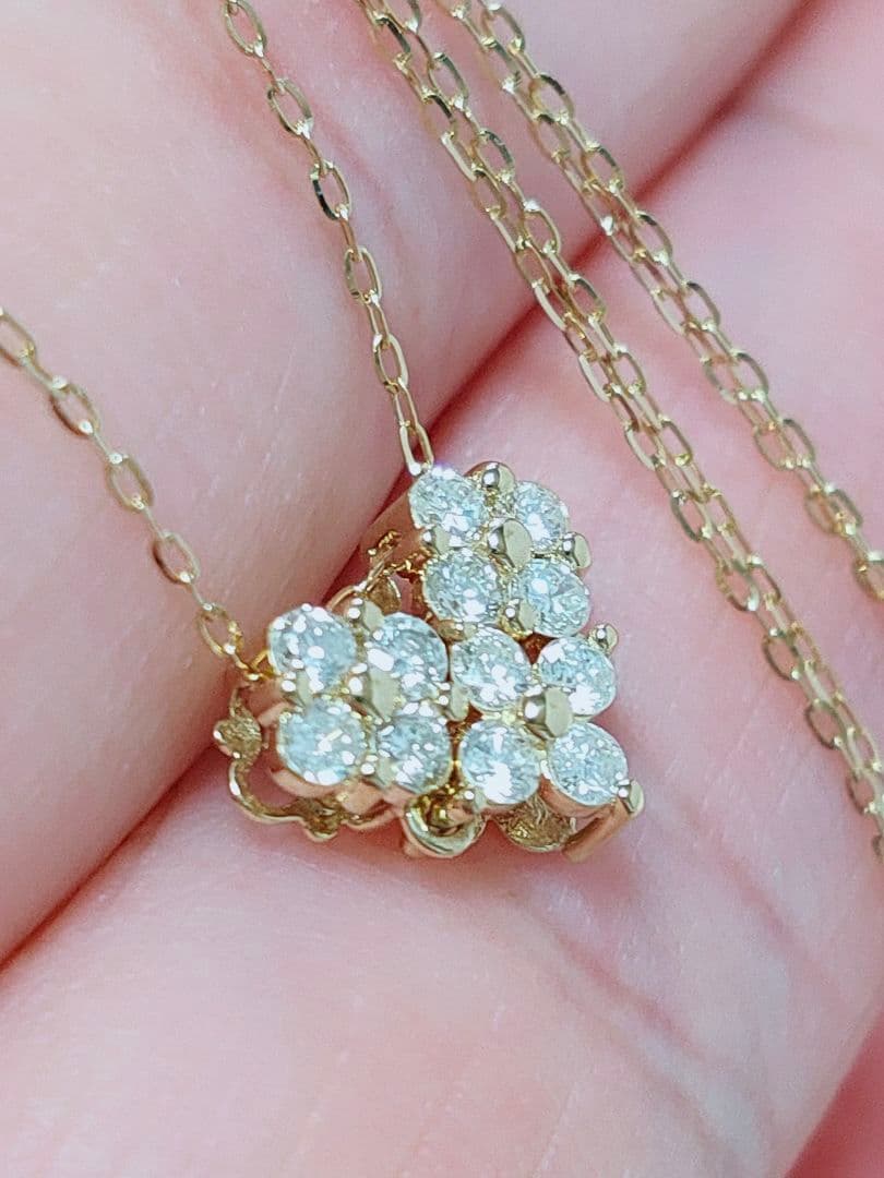 同梱 専用 新作 k18YG 天然ダイヤモンド 0.20ct 2wayネックレス