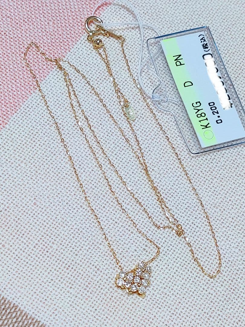 同梱 専用 新作 k18YG 天然ダイヤモンド 0.20ct 2wayネックレス