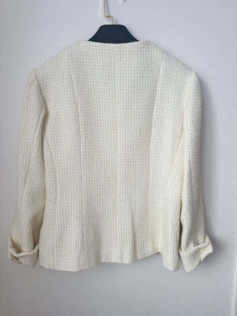 シャネル　ノーカラージャケット ホワイト　おまけ付き